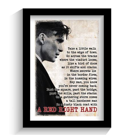 Peaky Blinders Theme Lyrics Tommy Shelby Print