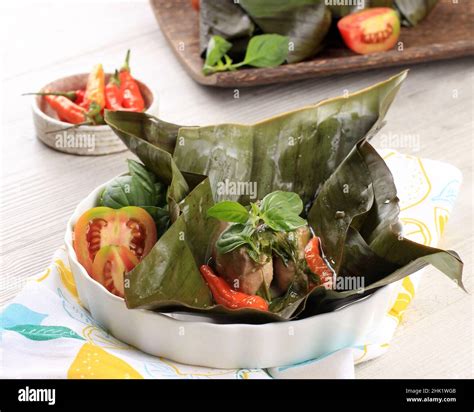 Pepes Ayam Indonesian Steamed Chicken With Banana Leaf Traditional