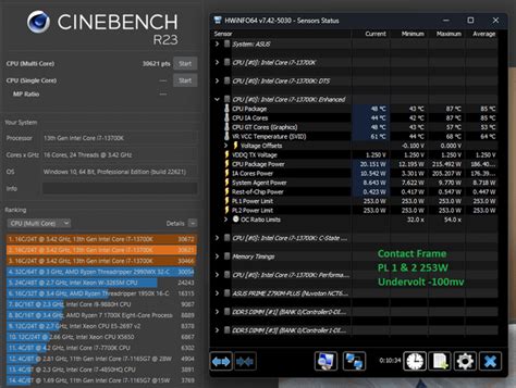 13700k benchmark - before & after contact frame and undervolt : r/intel