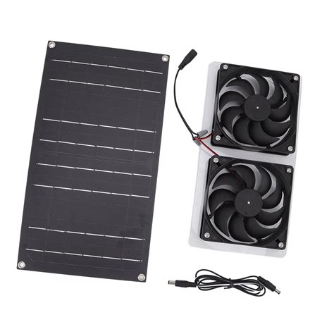 2024 Solar Panel Fan Kit 100w Dual Fans Ip67 Waterproof Low Noise Wide Application Solar Powered