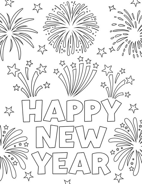 Free Printable New Year Coloring Pages For In New Year