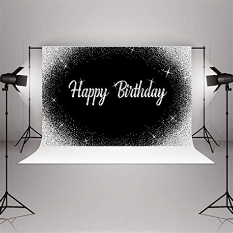 Buy Aperturee Happy Birthday Backdrop X Ft Glitter Silver Dots And