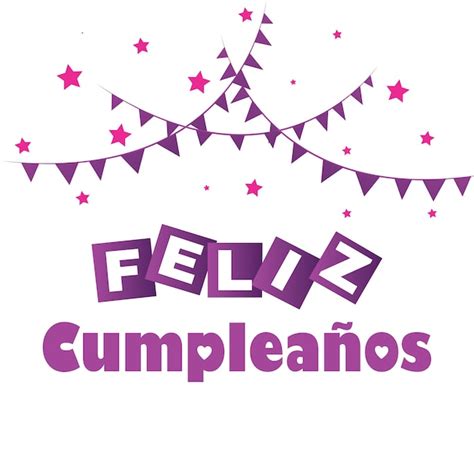 Feliz cumpleaños lila schöner text typografie vektor Premium Vektor