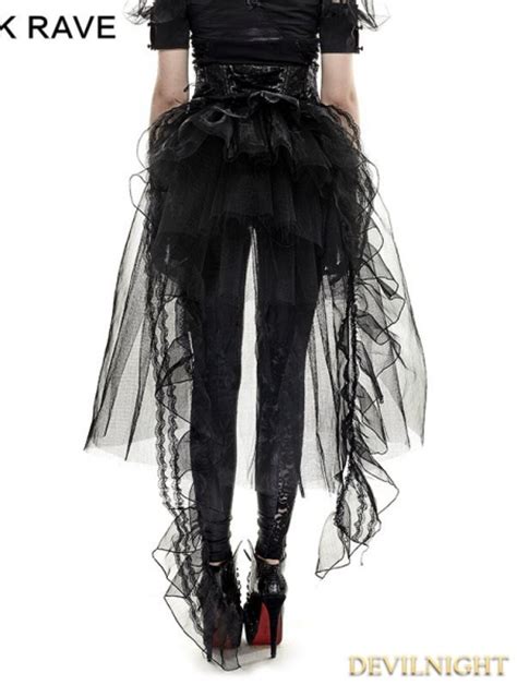 Black Gothic Mesh Swallow Tail Dress Uk