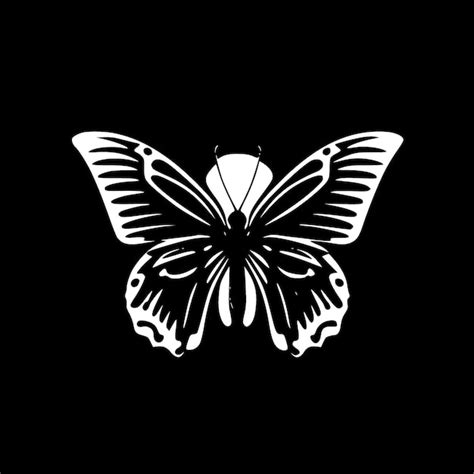 Ilustra O Vetorial De Borboleta Preto E Branco Vetor Premium