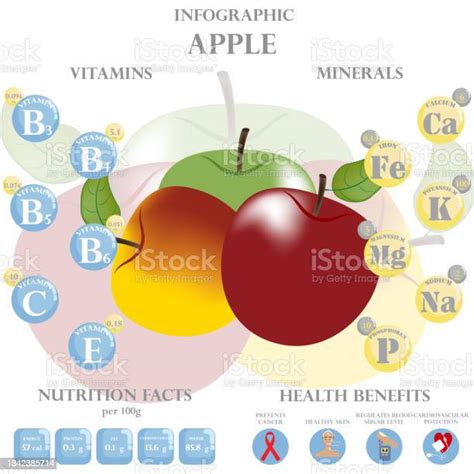 Ilustración De Infografía De Información Nutricional Y Beneficios Para La Salud De Apple Y Más