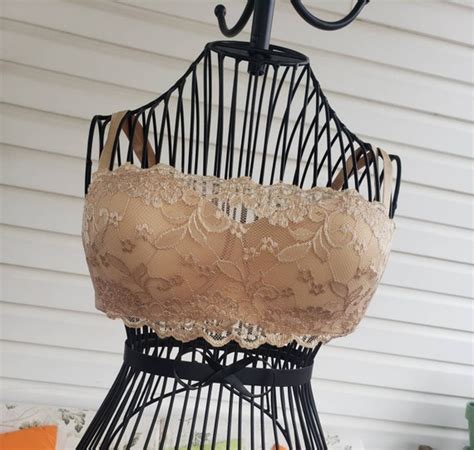 Vintage Lace Bra Lingerie Convertible Nude Bra Gem