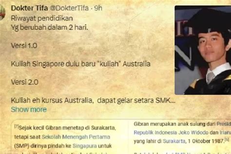 Gibran Tunjukkan Ijazah Dokter Tifa Makin Heran Keterangan Riwayat