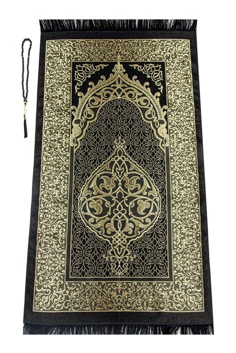 Muslim Prayer Rug And Prayer Beads With Elegant Cylinder Gift Etsy