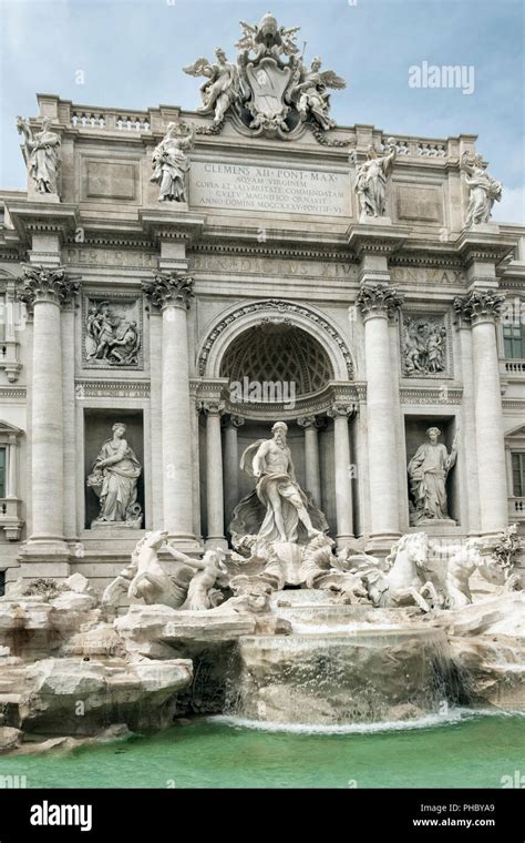 The Trevi Fountain, famously featured in the film La Dolce Vita, Rome ...