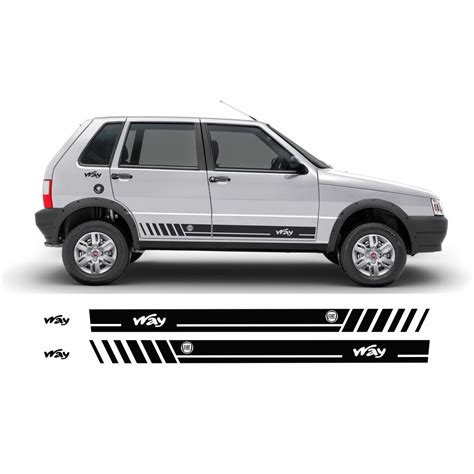 Kit Adesivos Faixa Lateral Fiat Uno Mille Way Shopee Brasil