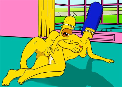 Ass Hentai Ass Breasts Cum Erect Nipples Homer Simpson Marge Simpson