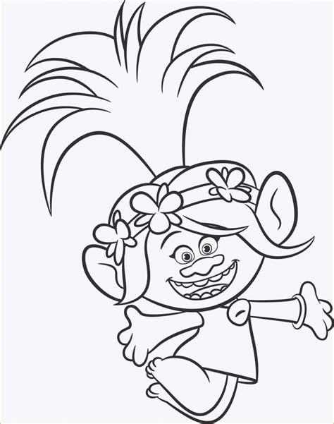 Trolls Coloring Pages Baby Poppy | BubaKids.com