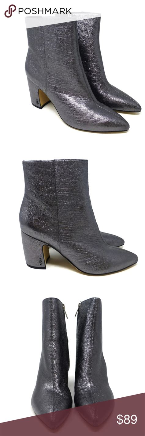 Sam Edelman Pewter Sparkle Glitter Ankle Boot New Sam Edelman Womens 8