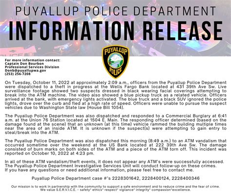 Puyallup Police On Twitter Please See The Attached Information