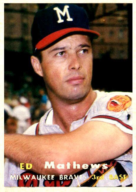 Alternate 1957 Ed Mathews Milwaukee Braves Card Braves Milwaukee