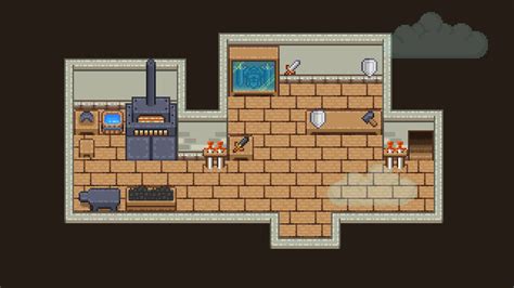 Artstation Blacksmith Shop 16x16 Pixelart Tileset Game Assets