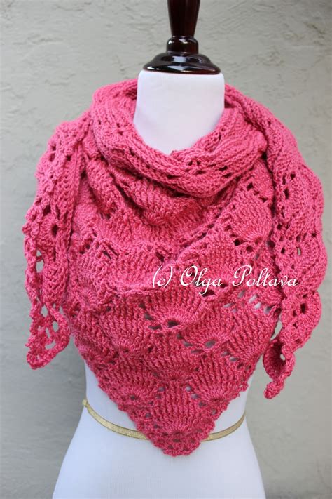 Lacy Crochet: Bright Pink Shells Crochet Scarf