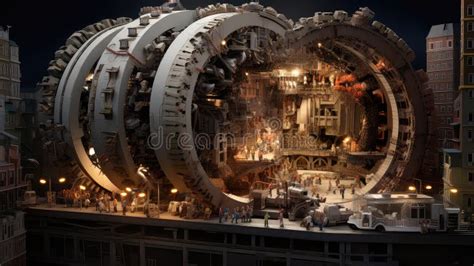 Engineering Tunnel Boring Machine Stock Illustration - Illustration of ...