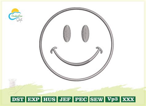 Smiley Face Embroidery Designs Happy Face Machine Embroidery Outline Face Embroidery Patterns