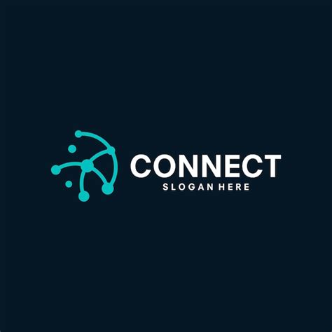 abstract digital connection logo design vector illustration premium