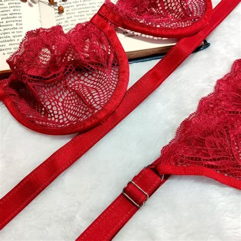 Conjunto Lingerie Gringa Aro Meia Ta A Sexy Cjgr Vermelho M Mercadolivre