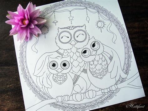 Owl Family Coloring Pages