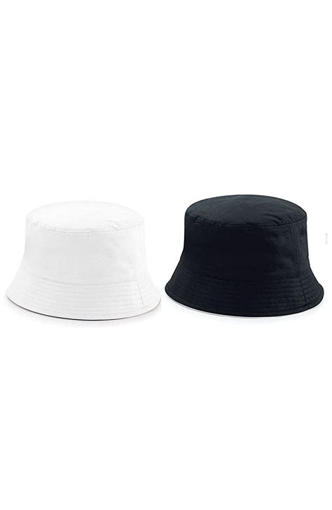 Reversible Black And White 100 Cotton Bucket Hat Etsy