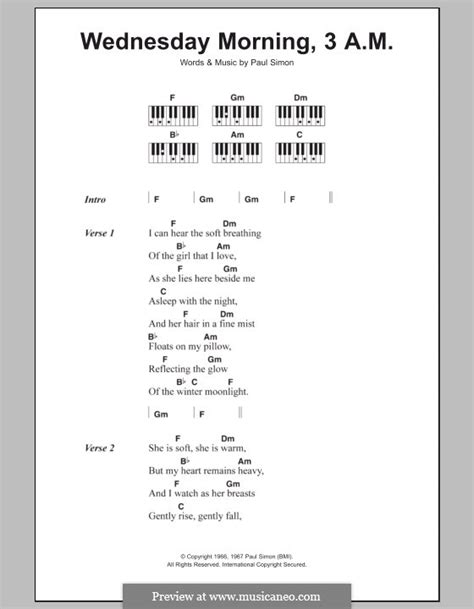 Wednesday Morning 3 A M Simon And Garfunkel By P Simon On Musicaneo