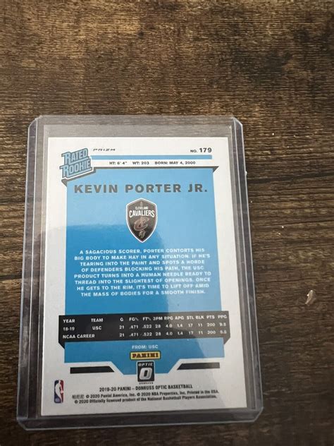 Donruss Optic Kevin Porter Jr Pink Hyper Prizm Rated Rookie Rc