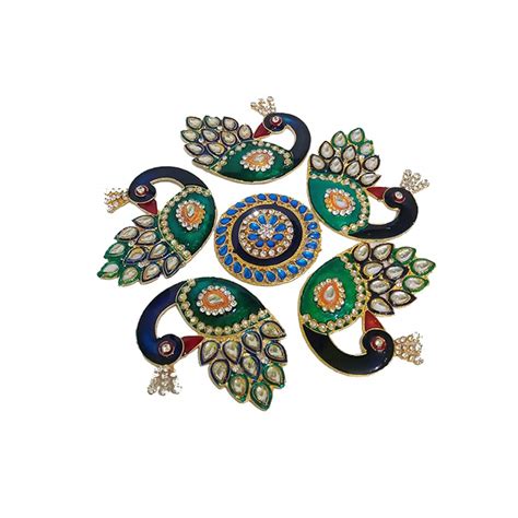 Peacock Rangoli (Set with 6 Pieces) - The One Shop - Return Gifts and More