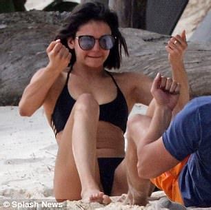 Nina Dobrev Wears Bikini As She Runs On Beach In Mexico Daily Mail Online