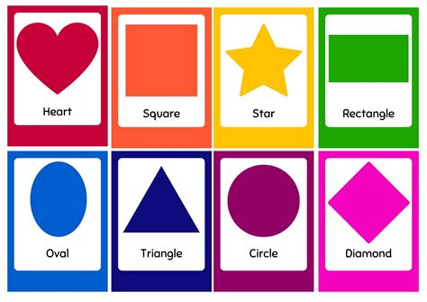 Free printable shapes flashcards templates | Canva - Worksheets Library