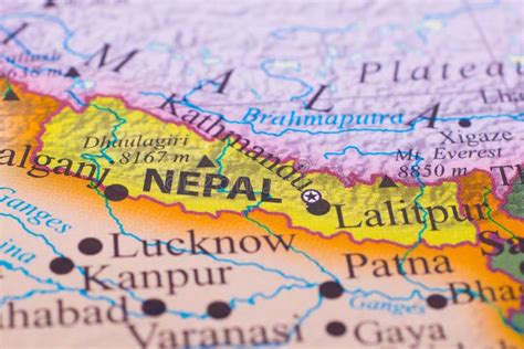 Map of Nepal stock photo. Image of close, chart, earth - 127896884