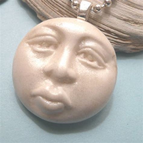 Moon Face Pendant Etsy