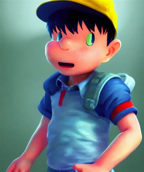 Ness From Earthbound Crisp K Line Art Digital Stable Diffusion