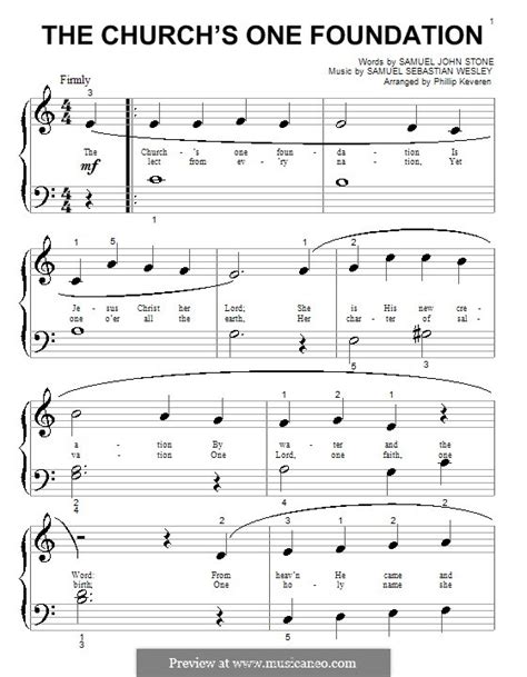 The Church's One Foundation by S.S. Wesley - sheet music on MusicaNeo