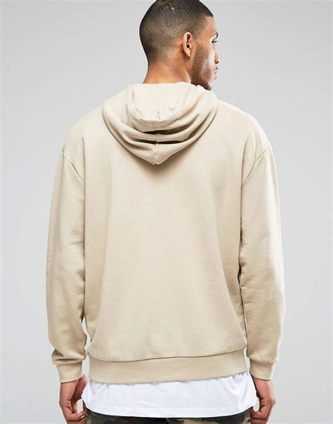 Asos Cotton Oversized Hoodie In Beige In Natural For Men Lyst