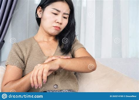 Worried Sunburned Man With Skin Irritation Stock Image Cartoondealer