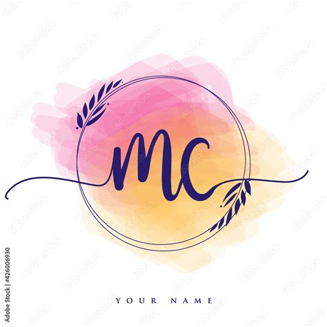 MC Initial Handwriting Logo Hand Lettering Initials Logo Branding