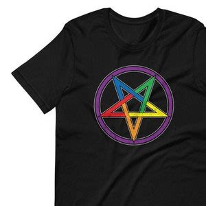 Rainbow Pentagram Gay Pride Flag Inverted Lgbtq Retro Satan Etsy Uk