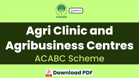 Agri Clinic And Agribusiness Centres Scheme ACABC Scheme Agri Books