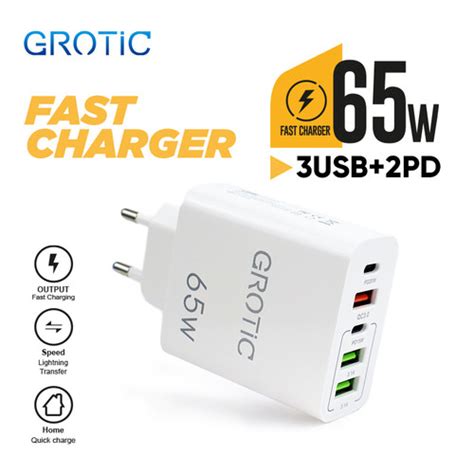 Promo Grotic F002 Kepala Charger USB Quick Charging Type C 65W 2PD