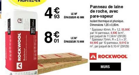 Offre Panneau De Laine De Roche Semi Rigide Rockfa Ade Rockwool Chez