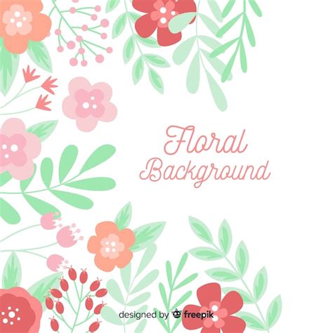 Fondo Floral Dibujado A Mano Vector Gratis