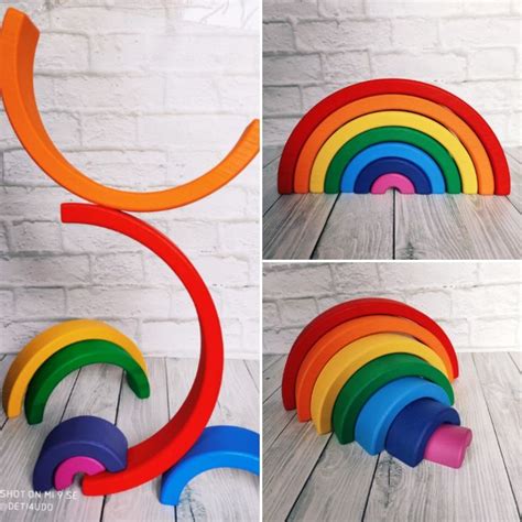 Деревянная радуга | Радуга, Игрушки, Дерево