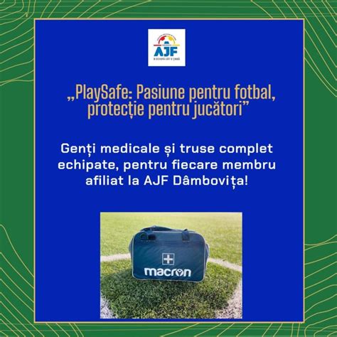 Proiectul PlaySafe Pasiune pentru Fotbal Protecție pentru Jucători