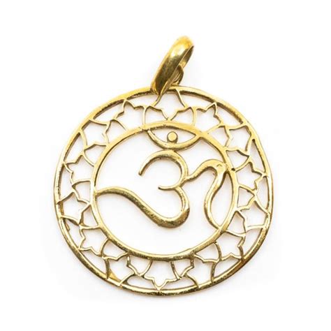 Pendentif Aum Laiton Dor Mm Zenvol Vente En Gros