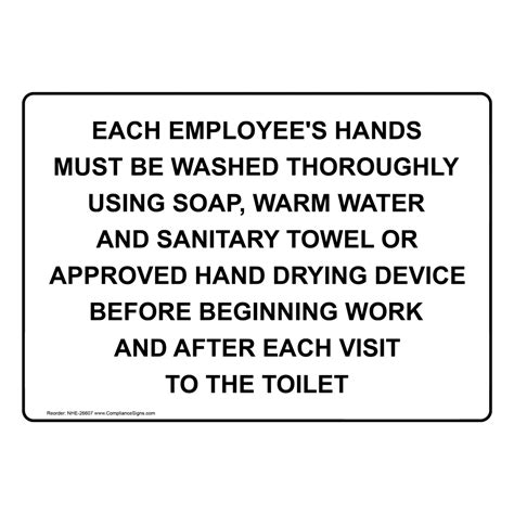 Employee Hand Washing Sign