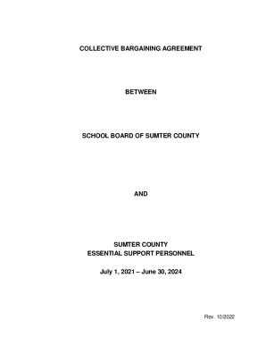 Fillable Online Collective Bargaining Agreement Between The School